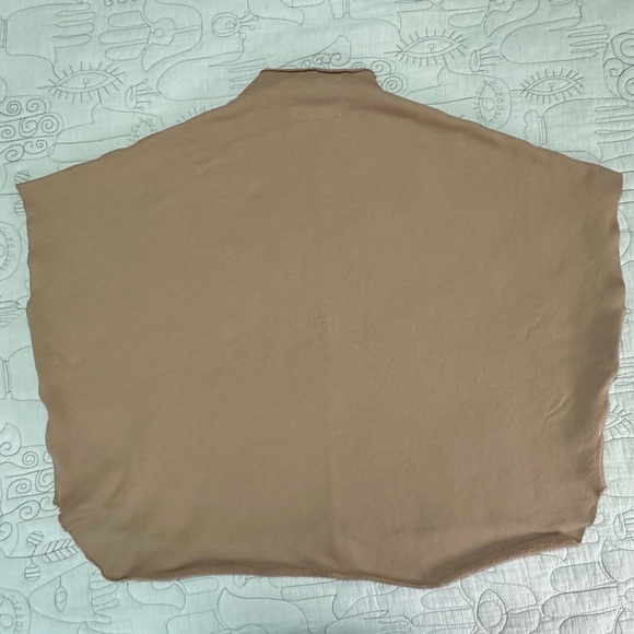 Frank & Eileen Camel Audrey Funnel Neck Capelet One Size Drapey Layering - Picture 5 of 8
